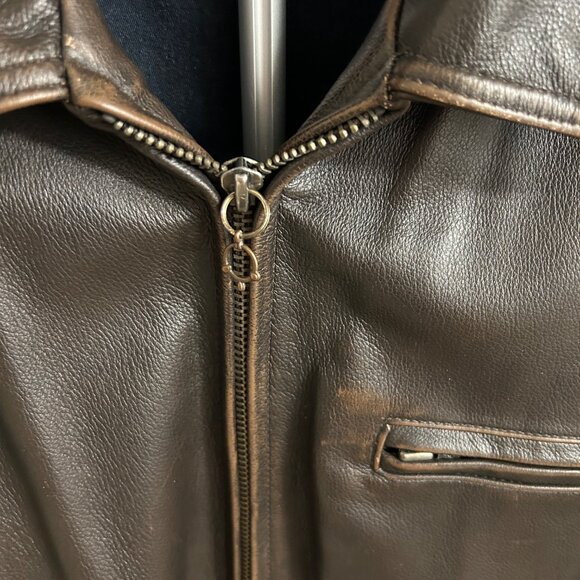 Men’s Cherokee supple leather bomber style jacket, size XL - Picture 2 of 10
